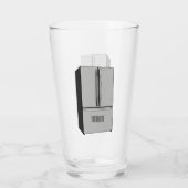 ドアフランスの冷蔵庫の漫画イラストレーション タンブラーグラス (裏面)