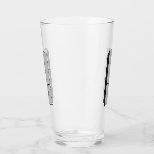 ドアフランスの冷蔵庫の漫画イラストレーション タンブラーグラス (右)