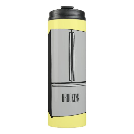 ドアフランスの冷蔵庫の漫画イラストレーション タンブラー (正面)