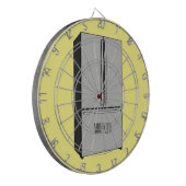 ドアフランスの冷蔵庫の漫画イラストレーション ダーツボード (正面左)