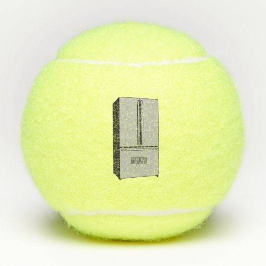 ドアフランスの冷蔵庫の漫画イラストレーション テニスボール (正面)