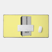 ドアフランスの冷蔵庫の漫画イラストレーション デスクマット (キーボード&マウス)