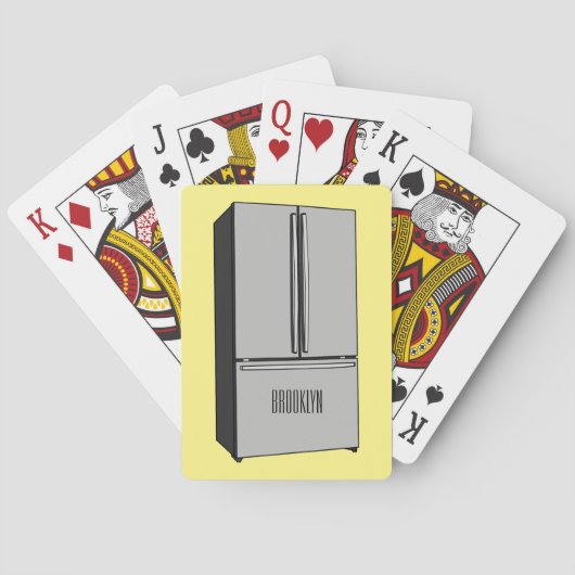 ドアフランスの冷蔵庫の漫画イラストレーション トランプ (裏面)