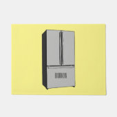 ドアフランスの冷蔵庫の漫画イラストレーション ドアマット (正面)