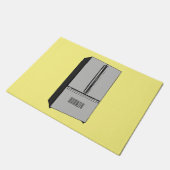 ドアフランスの冷蔵庫の漫画イラストレーション ドアマット (アングル)