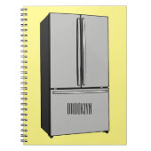 ドアフランスの冷蔵庫の漫画イラストレーション ノートブック (正面)