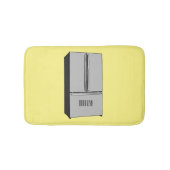 ドアフランスの冷蔵庫の漫画イラストレーション バスマット (正面)