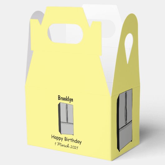 ドアフランスの冷蔵庫の漫画イラストレーション フェイバーボックス (オープン)