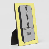 ドアフランスの冷蔵庫の漫画イラストレーション フォトプラーク (側面)