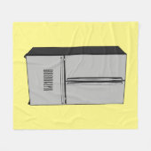 ドアフランスの冷蔵庫の漫画イラストレーション フリースブランケット (正面(横))