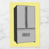 ドアフランスの冷蔵庫の漫画イラストレーション フードラベル (シングルラベル)