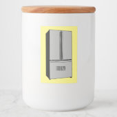 ドアフランスの冷蔵庫の漫画イラストレーション フードラベル (正面)