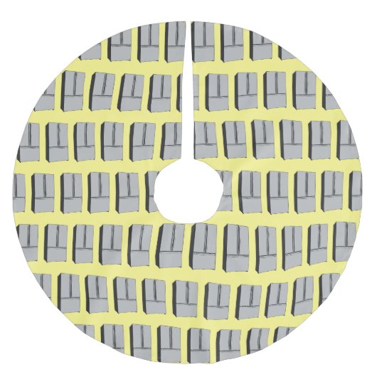 ドアフランスの冷蔵庫の漫画イラストレーション ブラッシュドポリエステルツリースカート (正面)