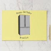 ドアフランスの冷蔵庫の漫画イラストレーション ペーパーパッド (インサイチュ)