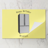 ドアフランスの冷蔵庫の漫画イラストレーション ペーパーパッド (折り畳み)