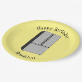 ドアフランスの冷蔵庫の漫画イラストレーション ペーパープレート (アングル)