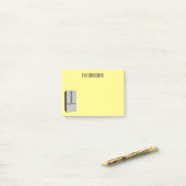 ドアフランスの冷蔵庫の漫画イラストレーション ポストイット (デスク上)