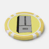 ドアフランスの冷蔵庫の漫画イラストレーション ポーカーチップ (シングル)