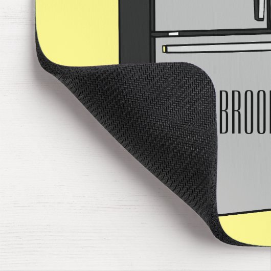 ドアフランスの冷蔵庫の漫画イラストレーション マウスパッド (コーナー)