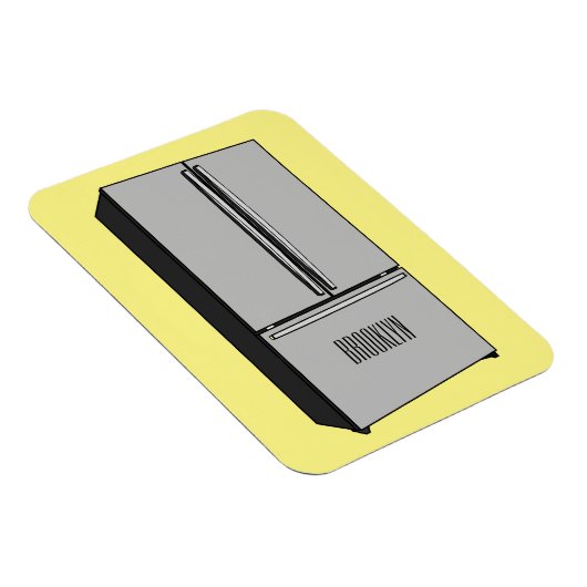 ドアフランスの冷蔵庫の漫画イラストレーション マグネット (右側)