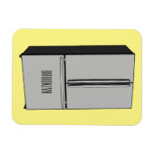 ドアフランスの冷蔵庫の漫画イラストレーション マグネット (横)