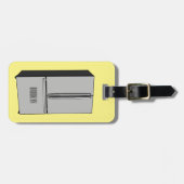 ドアフランスの冷蔵庫の漫画イラストレーション ラゲッジタグ (正面横)