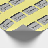 ドアフランスの冷蔵庫の漫画イラストレーション ラッピングペーパー (角)