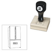 ドアフランスの冷蔵庫の漫画イラストレーション ラバースタンプ (押印)