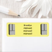 ドアフランスの冷蔵庫の漫画イラストレーション ラベル (インサイチュ)