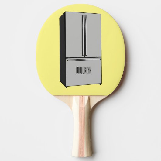 ドアフランスの冷蔵庫の漫画イラストレーション 卓球ラケット (正面)