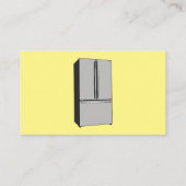 ドアフランスの冷蔵庫の漫画イラストレーション 名刺 (裏面)