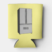 ドアフランスの冷蔵庫の漫画イラストレーション 缶クーラー (正面)