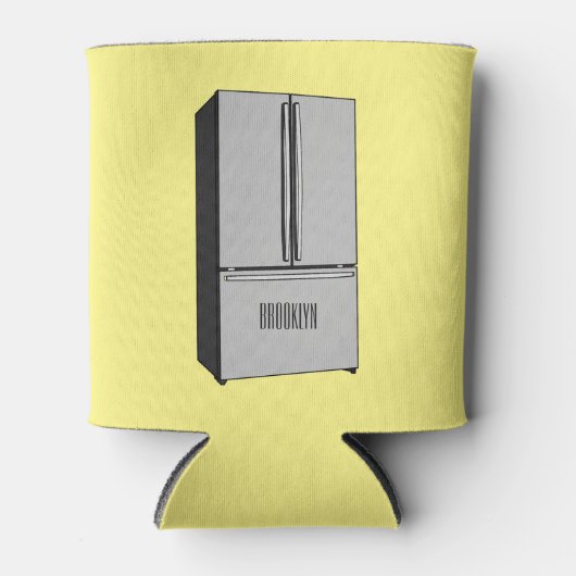 ドアフランスの冷蔵庫の漫画イラストレーション 缶クーラー (正面)