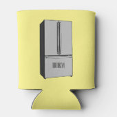 ドアフランスの冷蔵庫の漫画イラストレーション 缶クーラー (裏面)