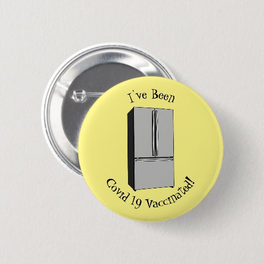 ドアフランスの冷蔵庫の漫画イラストレーション 缶バッジ (正面&裏面)