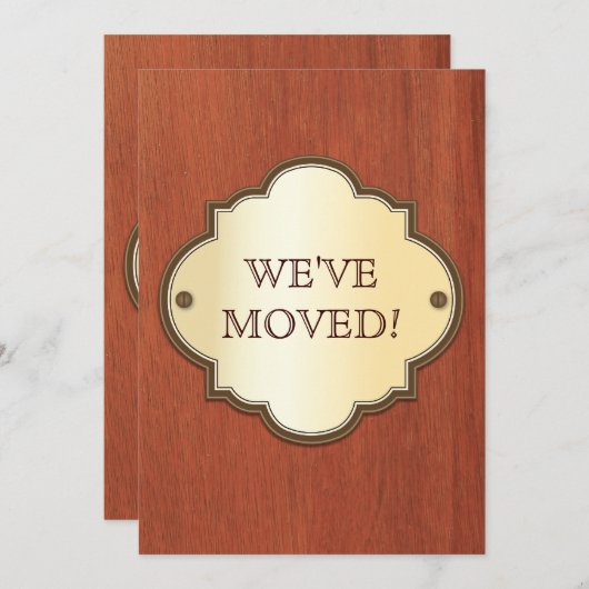 ドアプラークの移動発表 招待状 (正面/裏面)