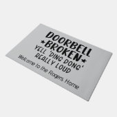 ドアベルおもしろいが壊れている ドアマット (アングル)