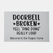 ドアベルおもしろいが壊れている ドアマット (正面)