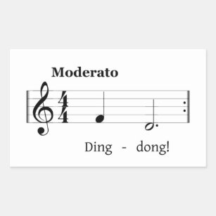 ドアベルの音楽のスコユーモアのあるア 長方形シール