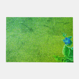 ドアマットかわいらしグリーン花スタイルデザイン ドアマット