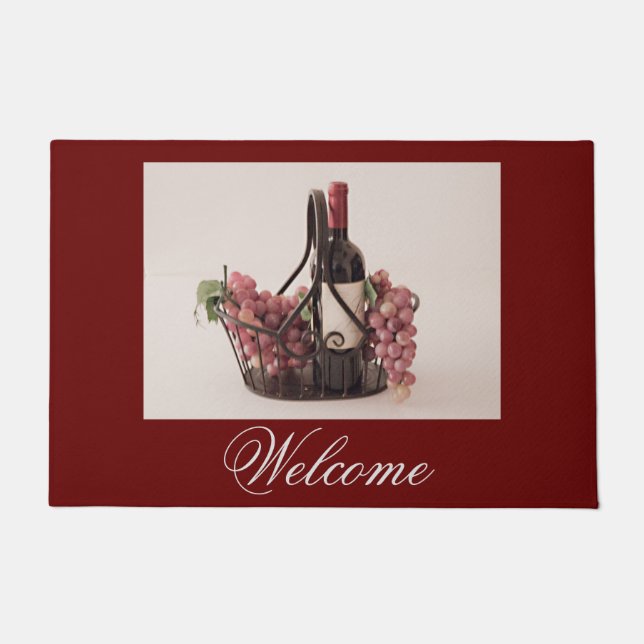 ドアマットバスケットワインとブドウ ドアマット (正面)