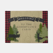 ドアマットパーソナライズな一流山の小屋のシカ ドアマット (正面)