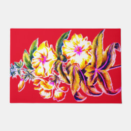 ドアマットフラワーアートスタイルデザイン ドアマット