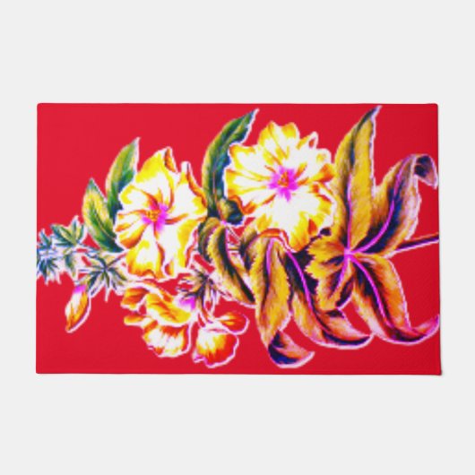 ドアマットフラワーアートスタイルデザイン ドアマット (正面)