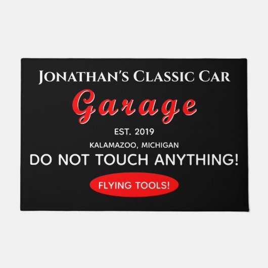 ドアマットホームカー整備士ガレージ飛んでいるツール ドアマット (正面)