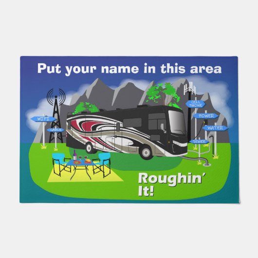 ドアマットレッドソールパラッツォクラスA RVラフィンIt ドアマット (正面)