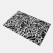 ドアマット抽象芸術シモダンームレスモノクロフローラ ドアマット (アングル)