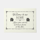 ドアマット: あなたの心配およびあなたの靴を残して下さい ドアマット (正面)
