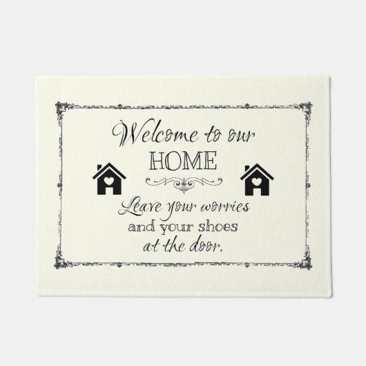 ドアマット: あなたの心配およびあなたの靴を残して下さい ドアマット (正面)