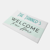 ドアマット – ホームへようこそ – 名前を追加 (アングル)